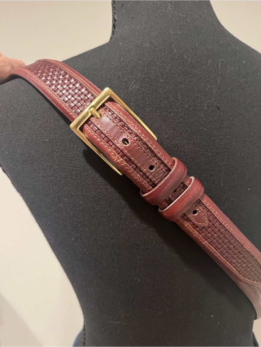 Allen Edmonds Men's 44 Brown Woven Leather Belt